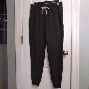 Womens Casual Gray Jogger Pants M Athleisure Tie Waist Activewear Gym CozyCasual